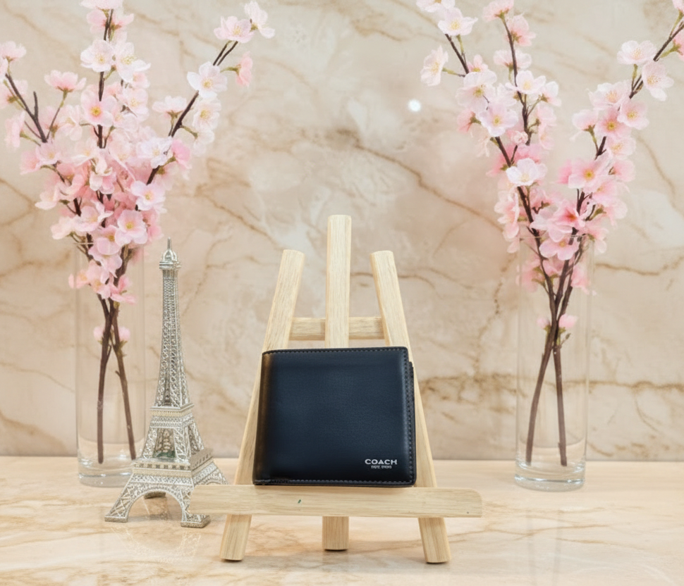 COACH MEN’S 3 in 1 BIFOLD WALLET - WITH INSERT - BLACK