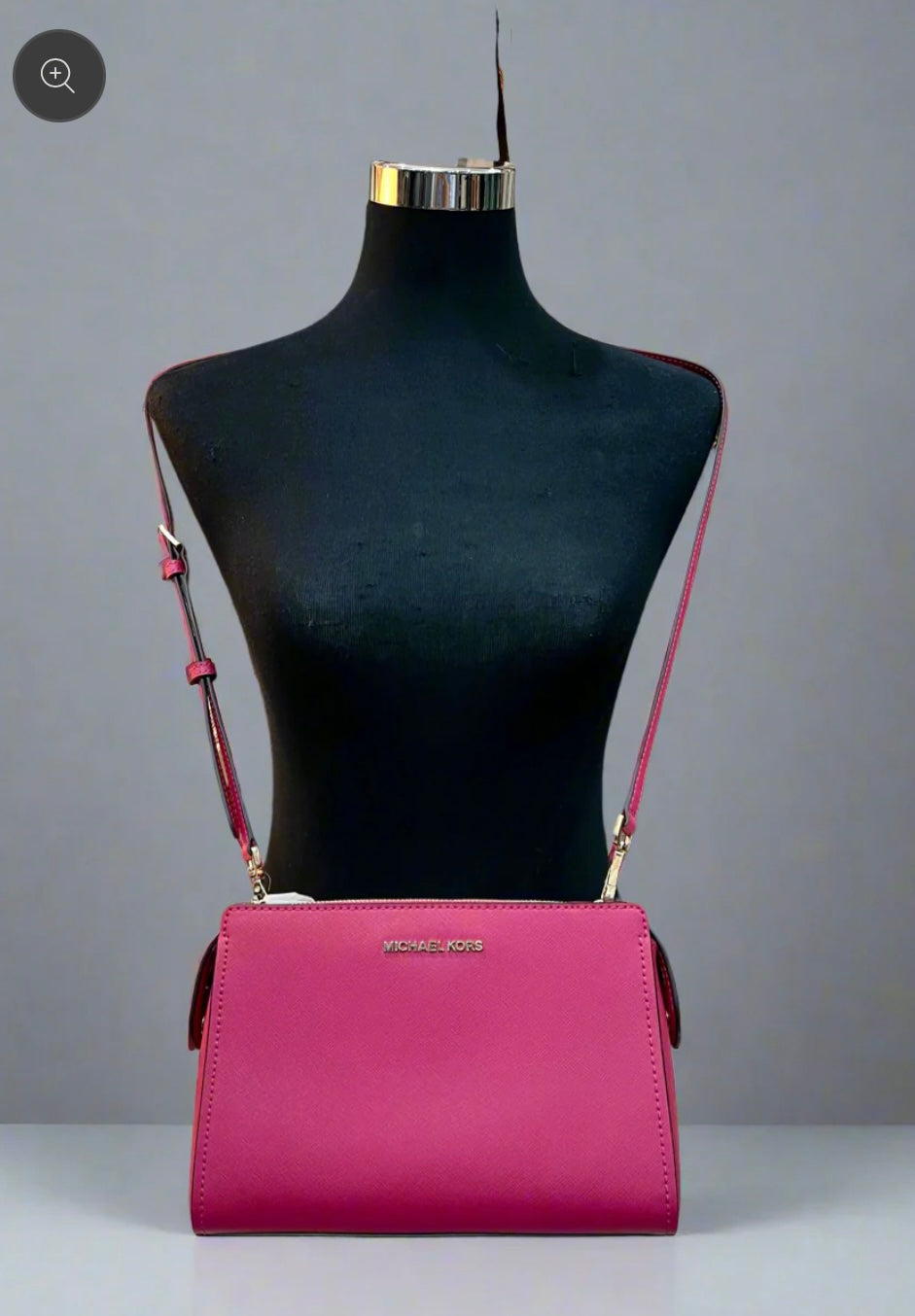 MICHAEL KORS LESLIE MESSENGER BAG - ELECTRIC PINK ( FUSCHIA COLOR )
