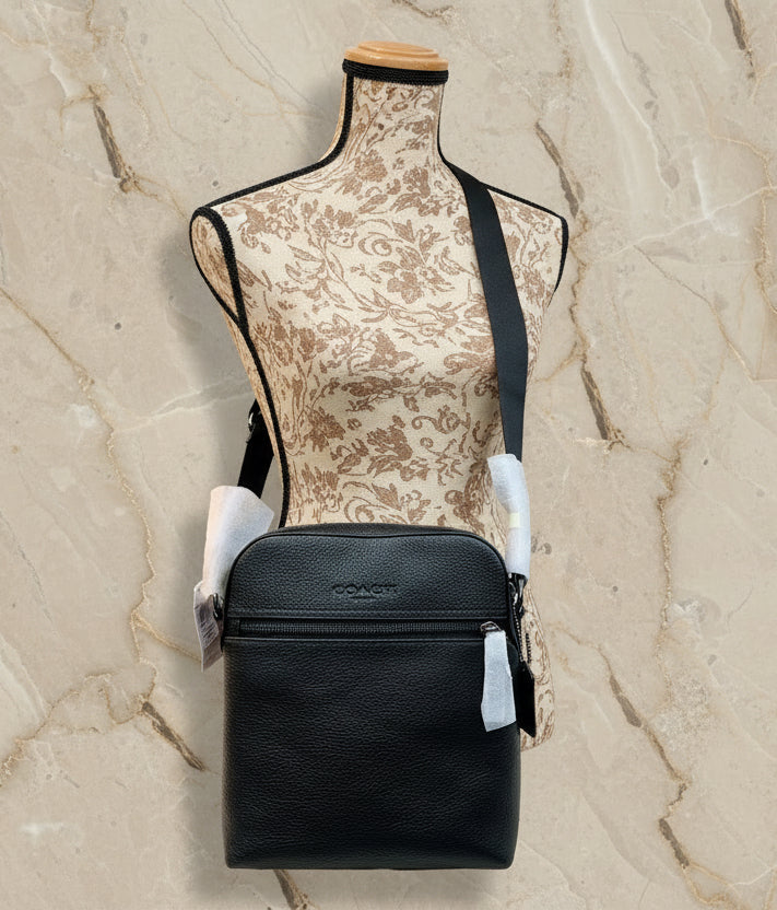 COACH HOUSTON FLIGHT BAG - SMOOTH LEATHER BLACK