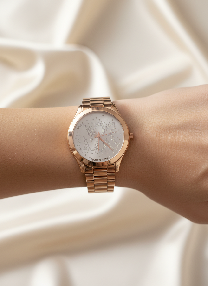 مايكل كورس سليم بيج فيس - لون ذهبي وردي