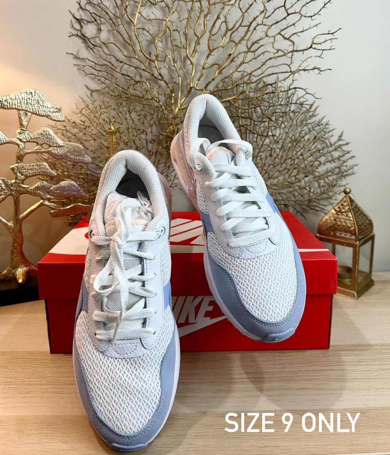 NIKE AIR MAX SYSTM WOMEN’S SHOES - SIZE: US 9/EURO 40.5/26 CM - WHITE PINK BLOOM COBALT BLISS