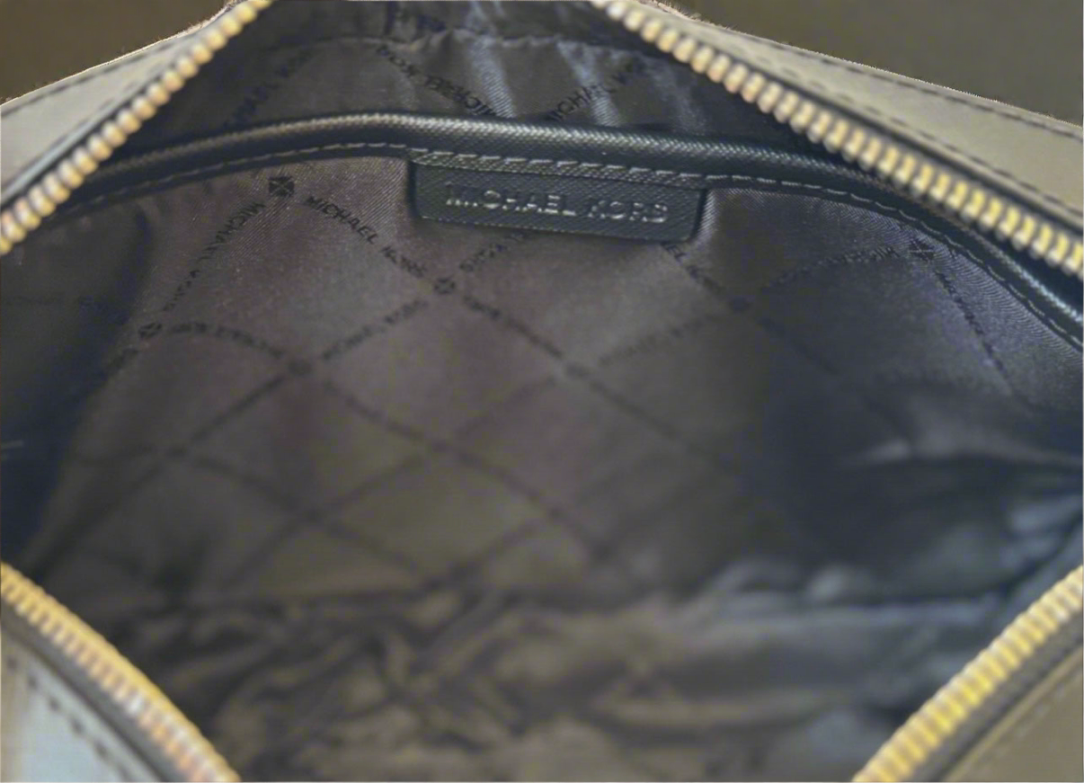 MICHAEL KORS EW JET SET CAMERA BAG MINOGRAM BLACK-GREY - PVC LEATHER ( BOUTIQUE STORE )