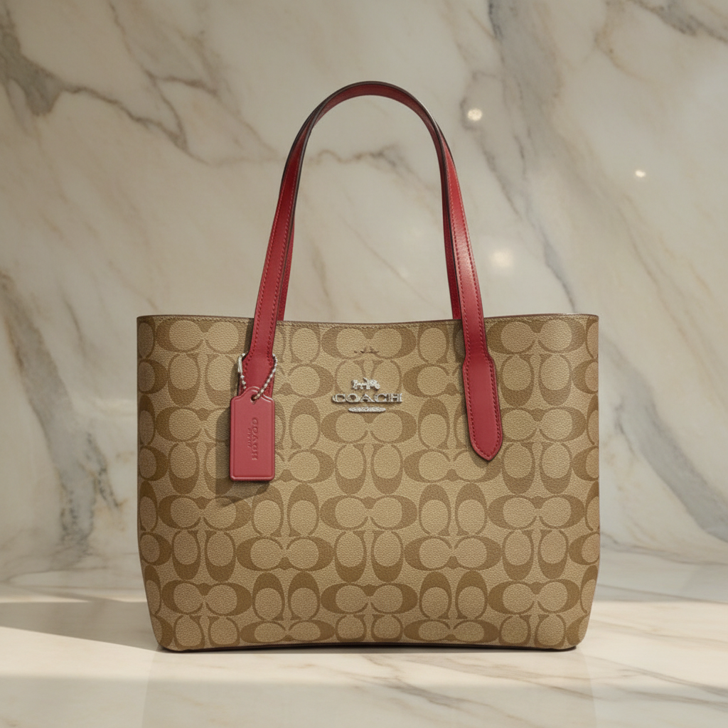 COACH AVENUE CARRYALL IN SIGNATURE BROWN/PINK