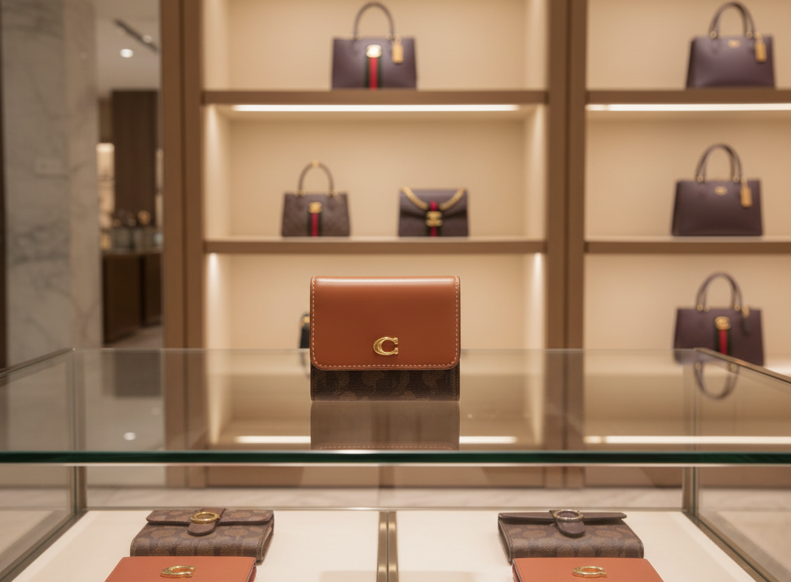 COACH MILA SMALL TRIFOLD WALLET - MISSING TAG - SIGNATURE HORSE & CARRIAGE PRINT