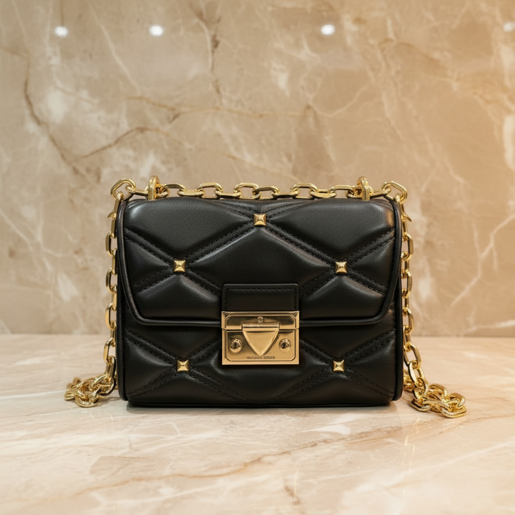 MICHAEL KORS SERENA VEGAN FLAP QUILTED CONVERTIBLE CHAIN SHOULDER BAG/CROSSBODY BAG
