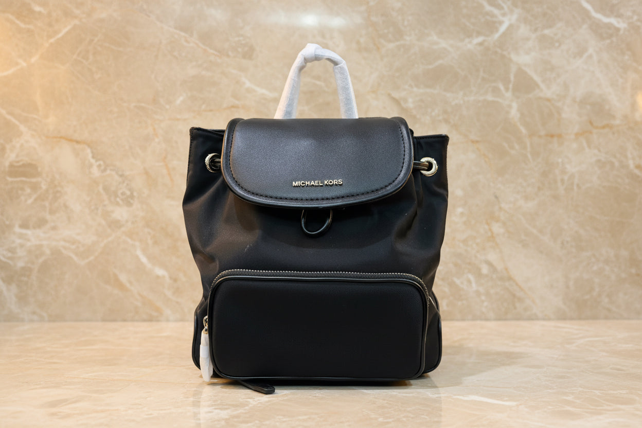 MICHAEL KORS CARA SMALL BACKPACK NYLON - BLACK
