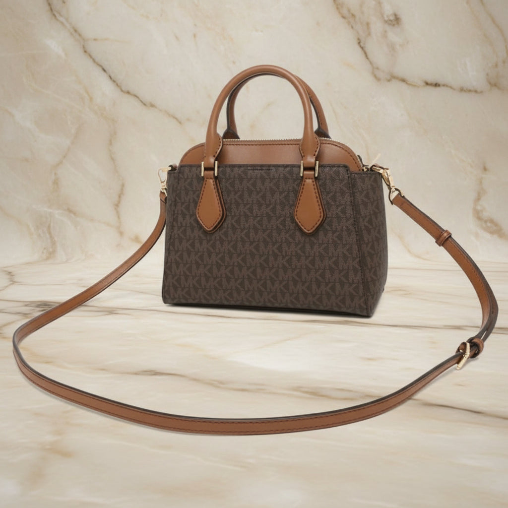 MICHAEL KORS SMALL DARIA 3 in 1 SATCHEL -  BROWN ACORN