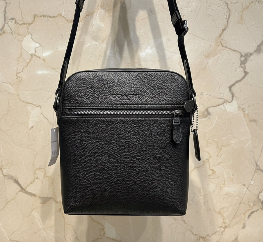 COACH HOUSTON FLIGHT BAG - SMOOTH LEATHER BLACK