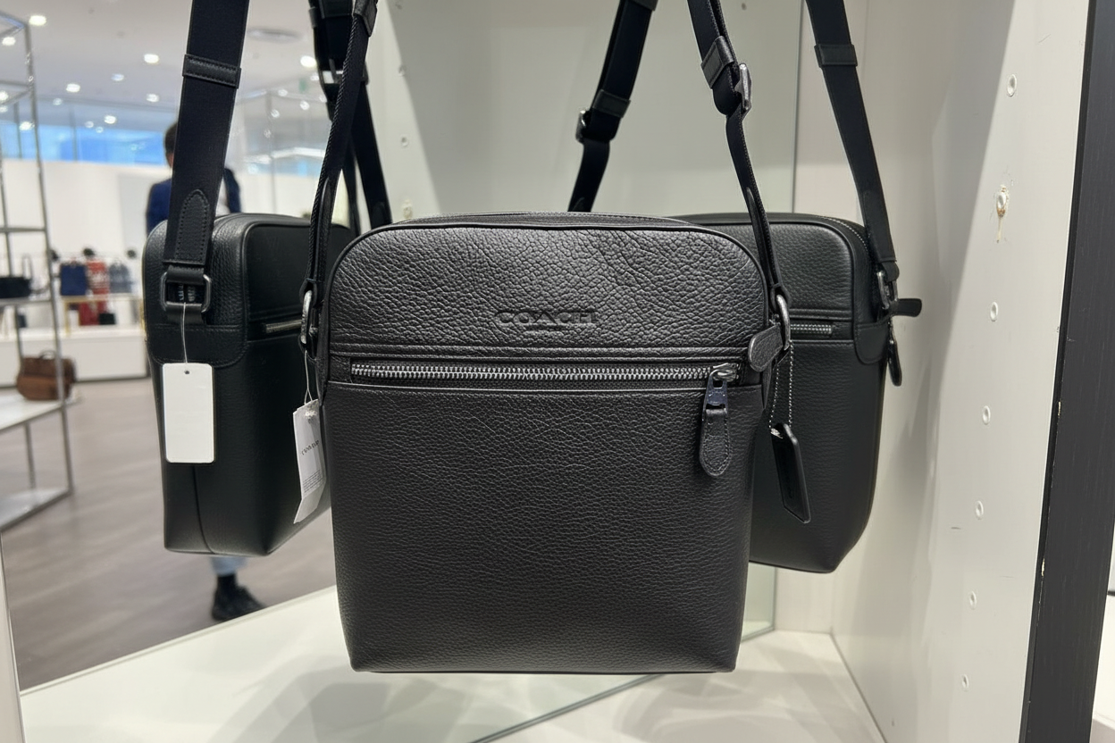 COACH HOUSTON FLIGHT BAG - SMOOTH LEATHER BLACK