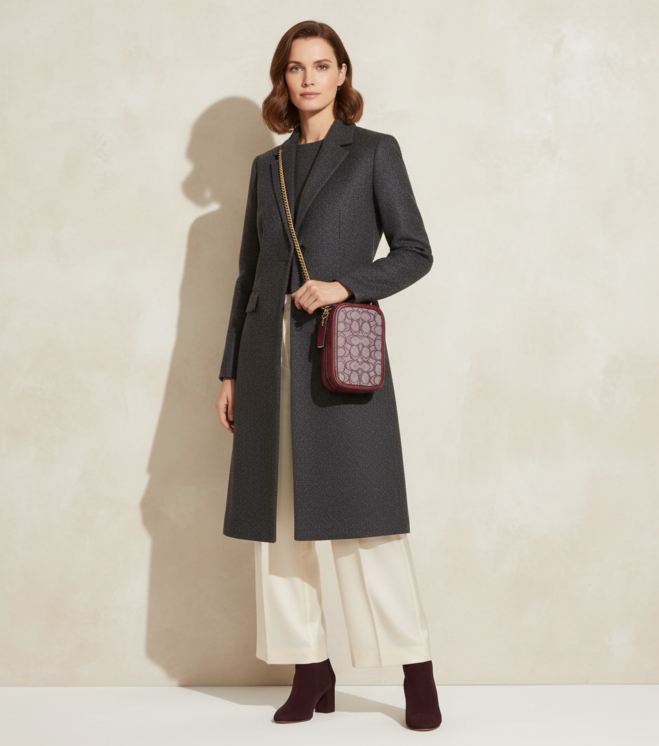 COACH ALIE PHONE CROSSBODY BAG IN SIGNATURE JACQUARD - OAK MAPLE ( FR. BOUTIQUE STORE )