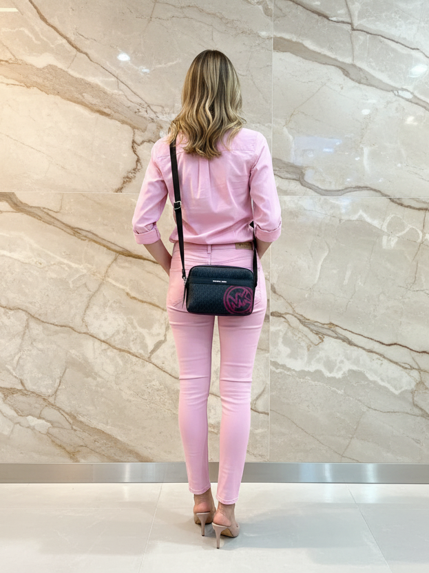MICHAEL KORS COOPER EMBELISHED SIGNATURE LOGO UTILITY CROSSBODY