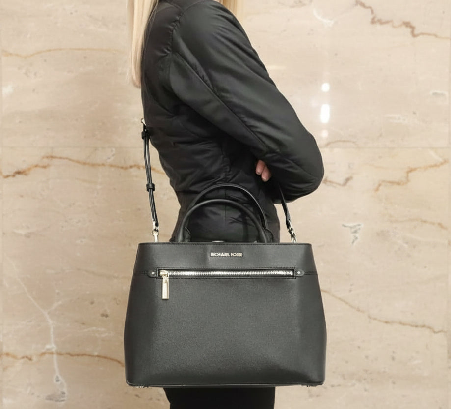 MICHAEL KORS HAILEE LARGE SAFFIANO LEATHER SATCHEL