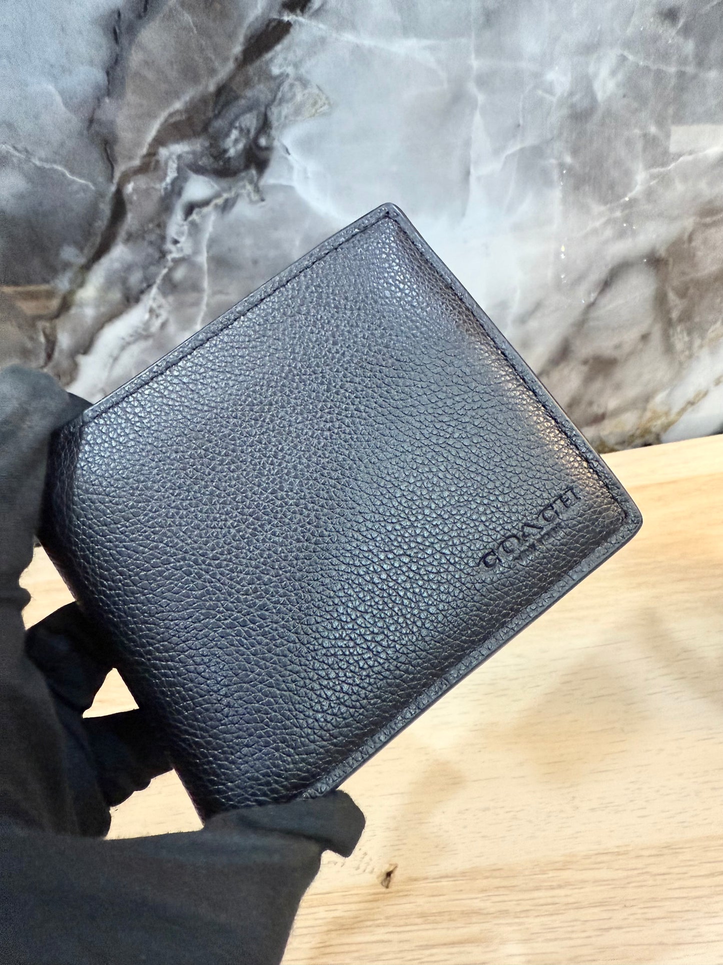 COACH MEN’S BIFOLD WALLET WITH INSERT - PLAIN BLACK