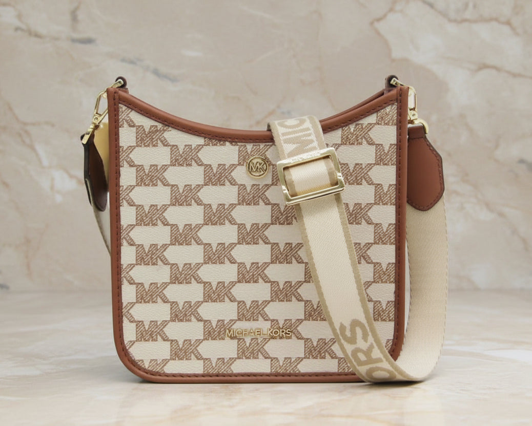 MICHAEL KORS BRYLE SMALL LOGO CANVAS MESSENGER CROSSBODY BAGS
