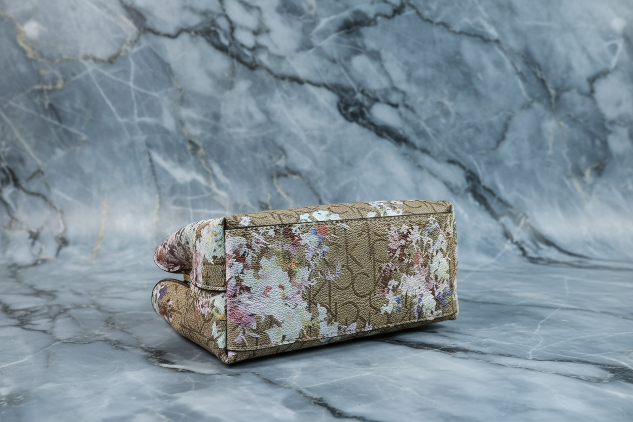 CALVIN KLEIN MINI SATCHEL LOGO FLORAL