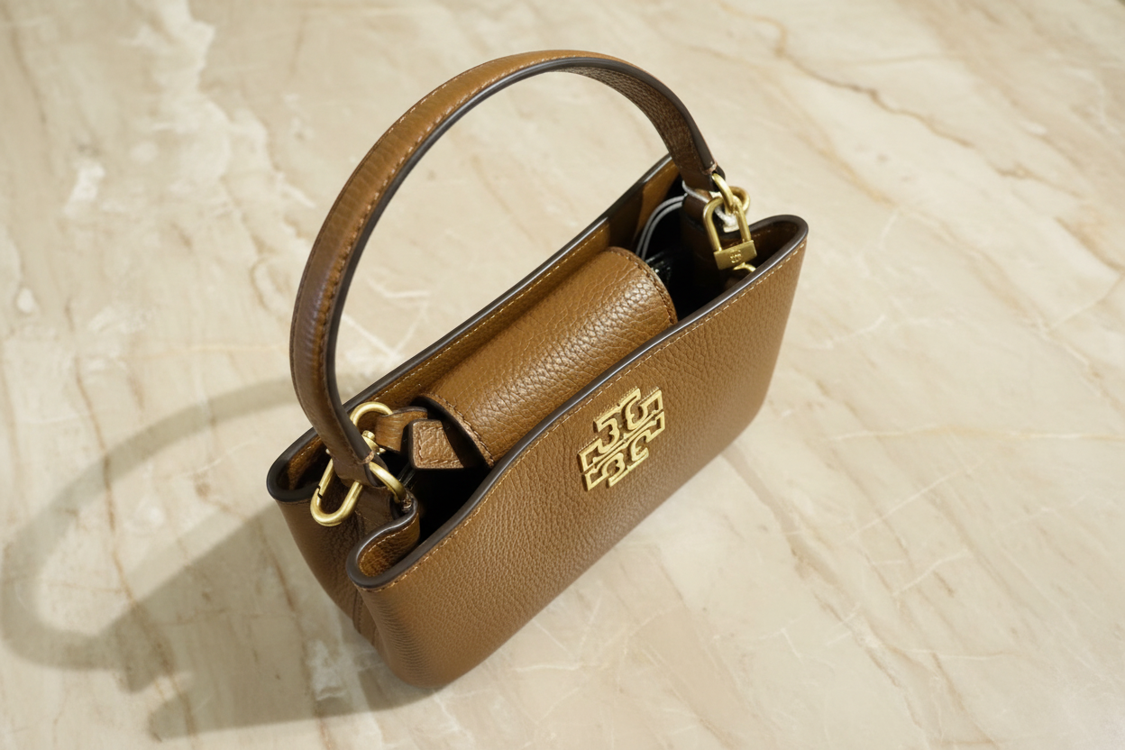 TORY MICRO BRITTEN SATCHEL -  BROWN