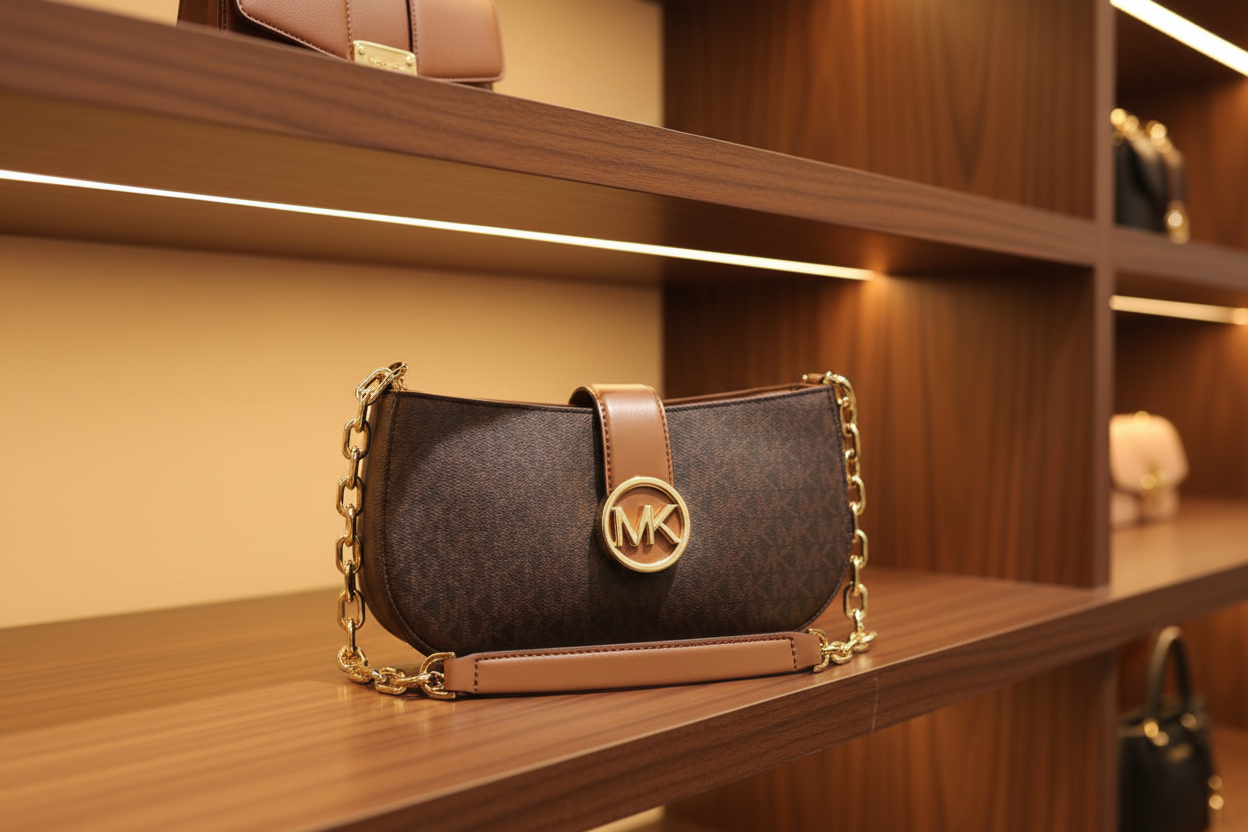 MICHAEL KORS CARMEN LEATHER POUCHETTE SHOULDER BAG ONLY
