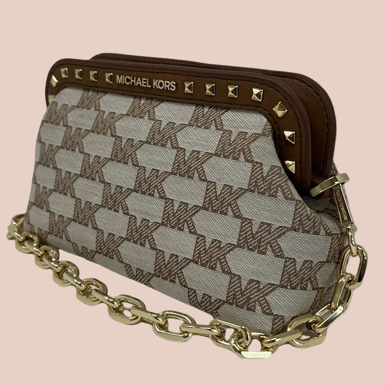 MICHAEL KORS JACQUARD LIVIA CLOUD SMALL CLUTCH/CROSSBODY