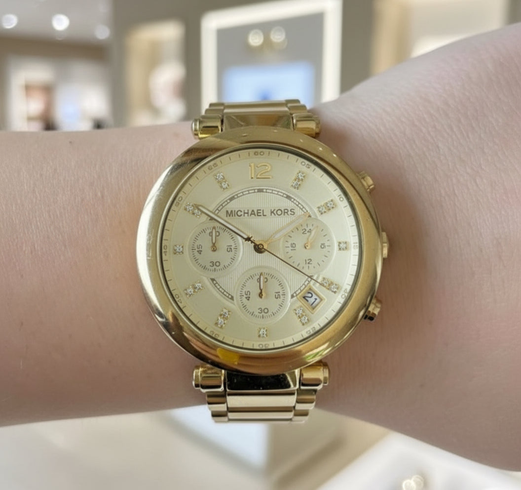 MICHAEL KORS PARKER CHRONOGRAPH WATCH - GOLD TONE