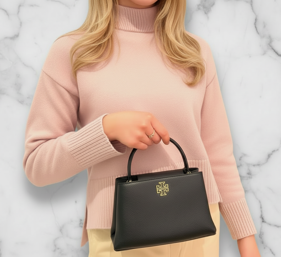 TORY BURCH MICRO BRITTEN SATCHEL - BLACK