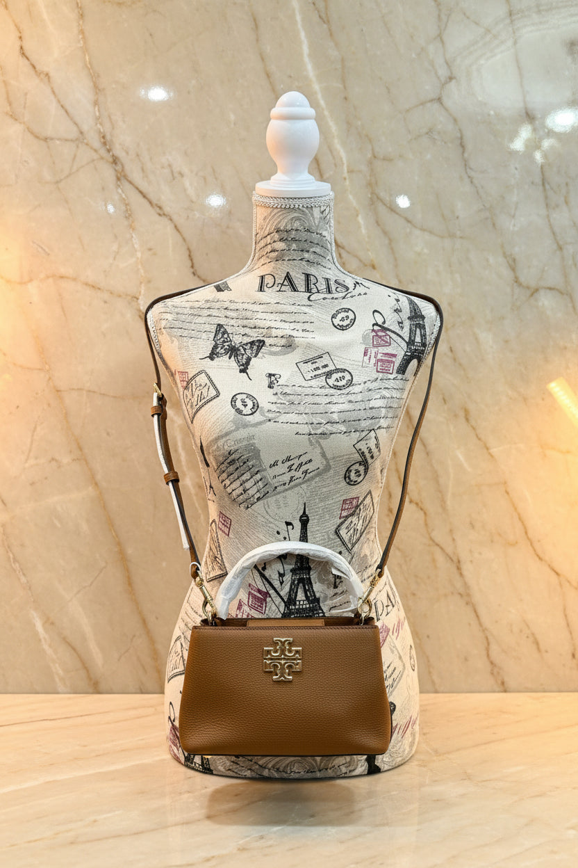 TORY MICRO BRITTEN SATCHEL -  BROWN