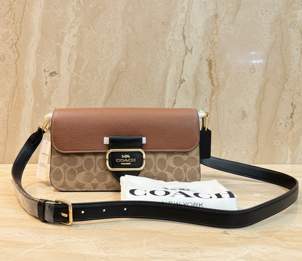 حقيبة كتف/حقيبة كروس بودي من كوتش مورغان بتصميم متعدد الألوان - كاكي متعدد