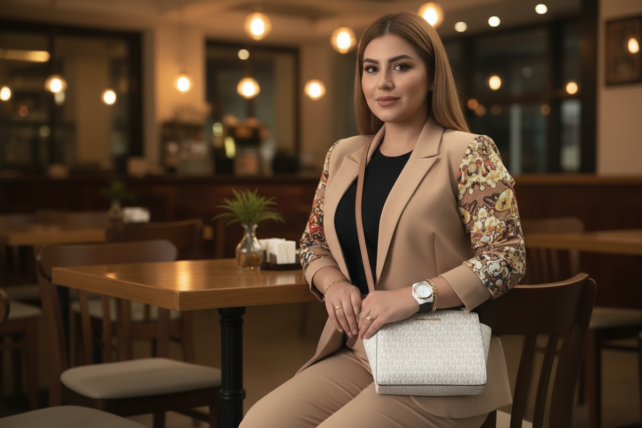 حقيبة مايكل كورس سيلما كروسبودي بلون الفانيليا المميز