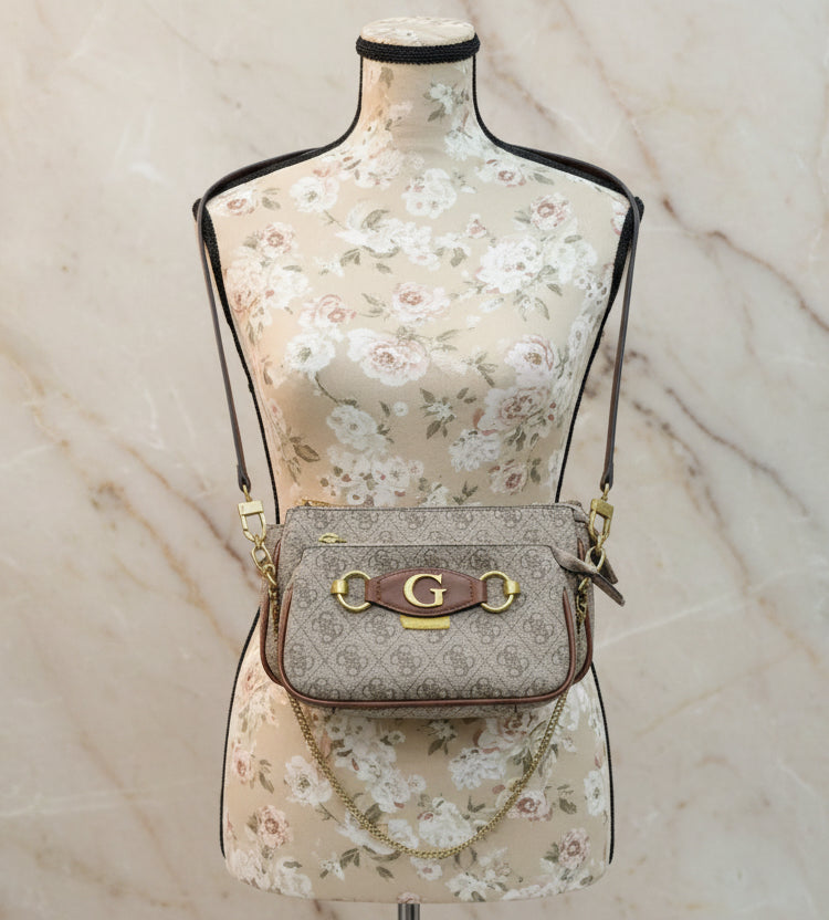 GUESS IZZY DOUBLE POUCH CROSSBODY