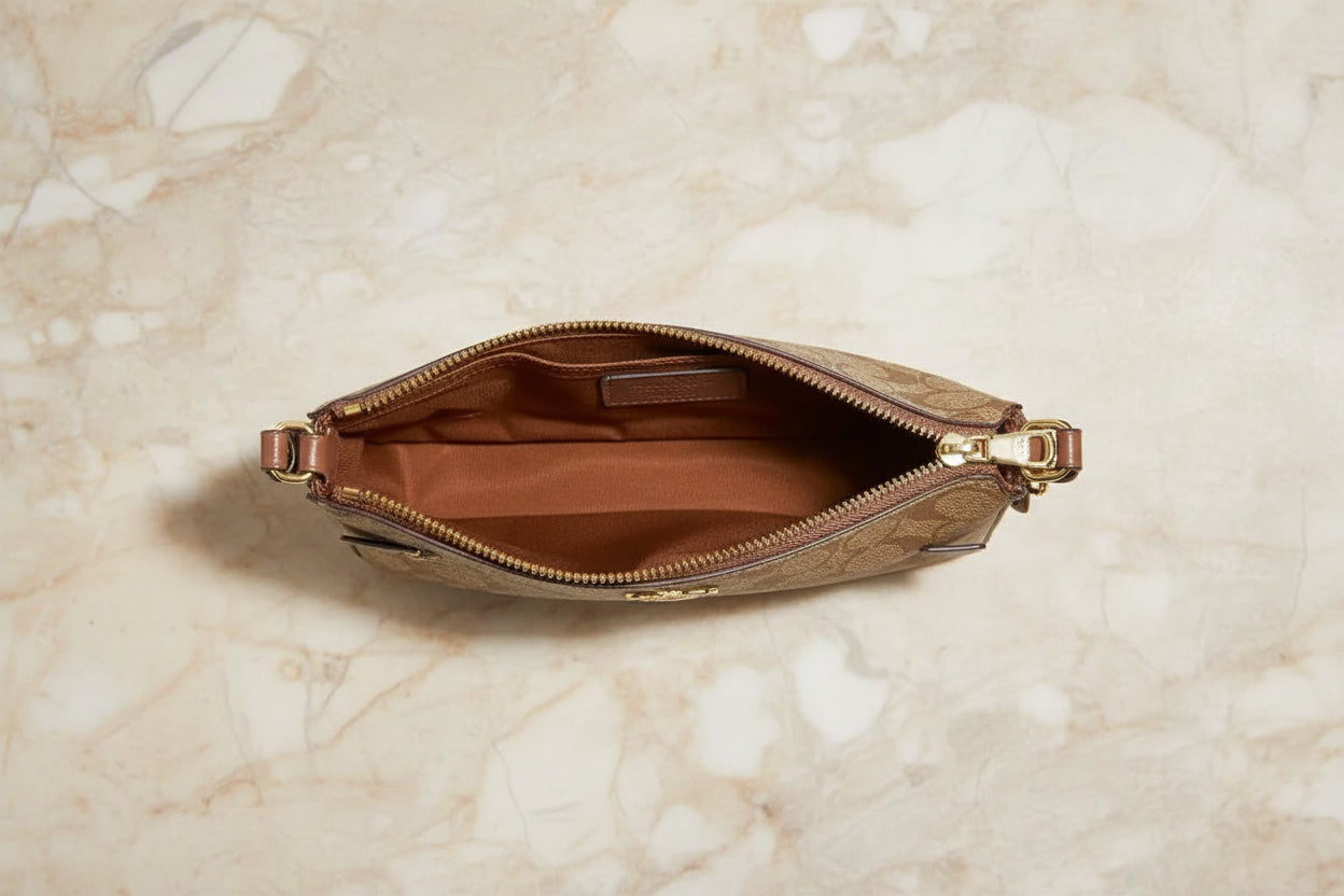 COACH GALLERY FILE CROSSBODY IN SIGNATURE CANVAS - KHAKI BROWN