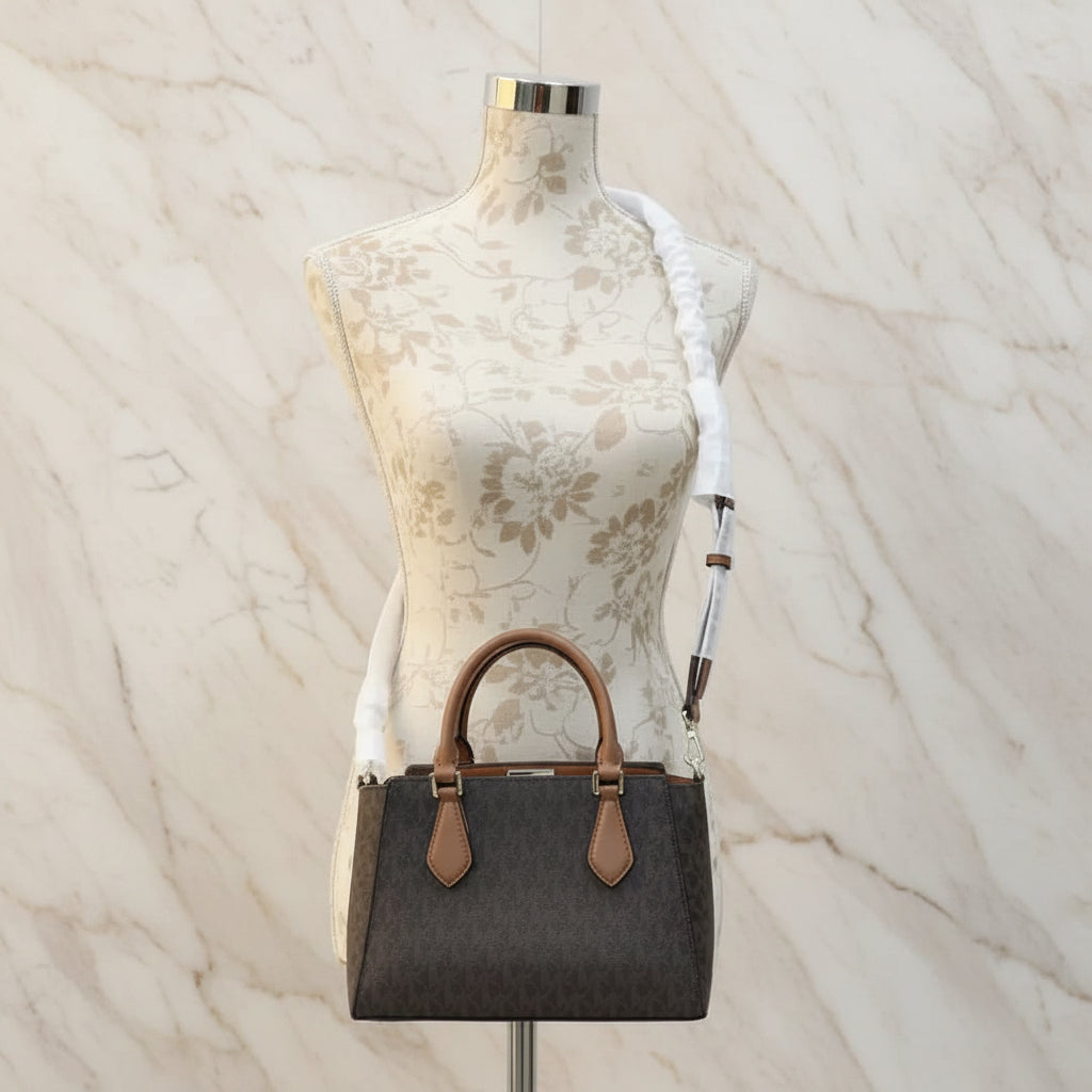 MICHAEL KORS SMALL DARIA 3 in 1 SATCHEL -  BROWN ACORN