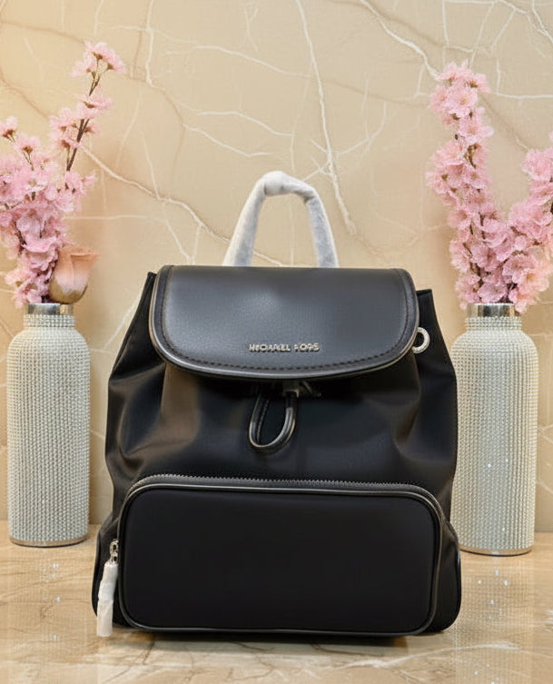 MICHAEL KORS CARA SMALL BACKPACK NYLON - BLACK