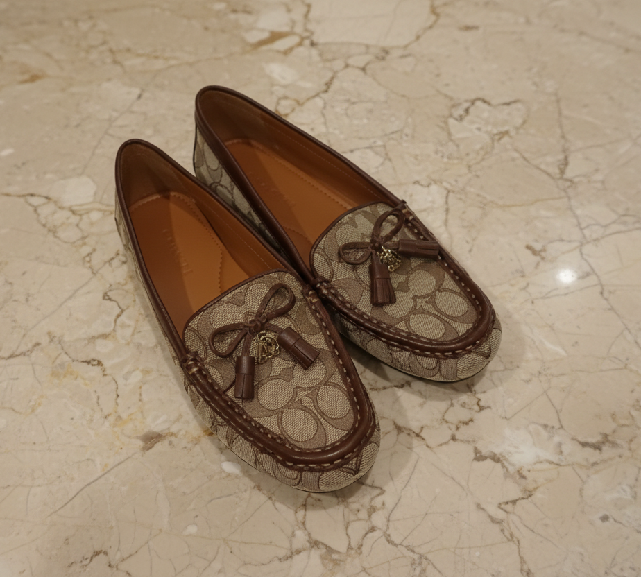 COACH JACQUARD FLAT SHOES