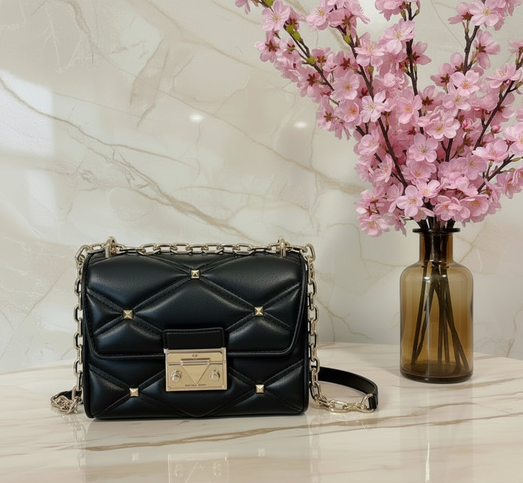 MICHAEL KORS SERENA VEGAN FLAP QUILTED CONVERTIBLE CHAIN SHOULDER BAG/CROSSBODY BAG