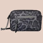MICHAEL KORS EW JET SET NYLON CHAIN CROSSBODY - BLACK/GREY GUN METAL