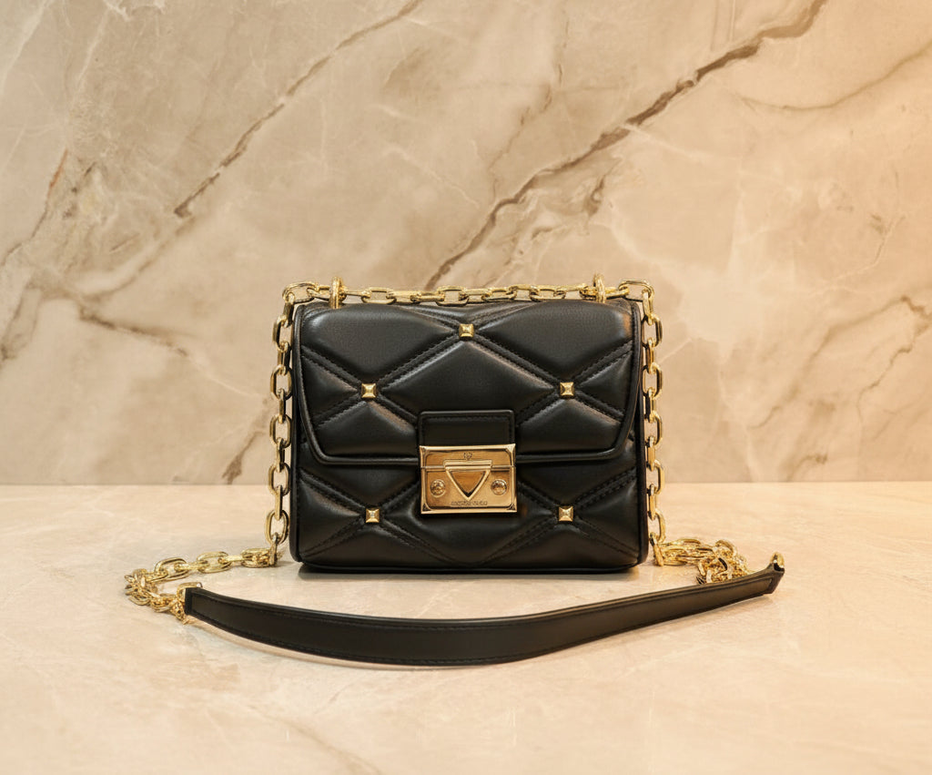 MICHAEL KORS SERENA VEGAN FLAP QUILTED CONVERTIBLE CHAIN SHOULDER BAG/CROSSBODY BAG