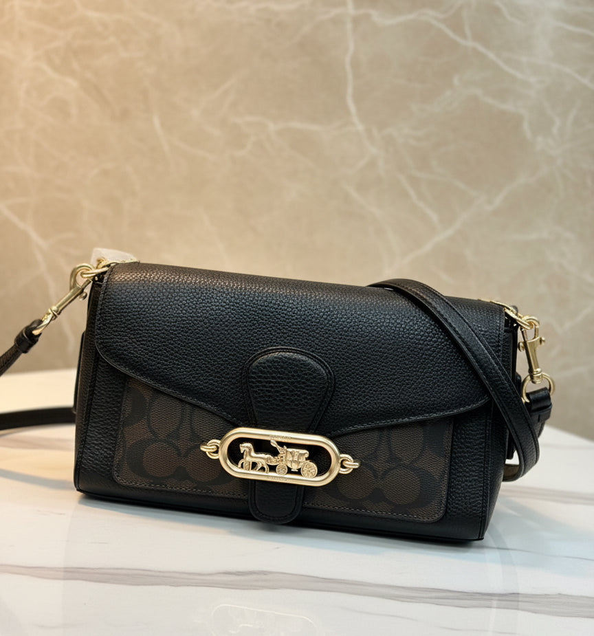 COACH JADE SHOULDER BAG/CROSSBODY BAG - SIGNATURE CANVAS & PEBBLE LEATHER