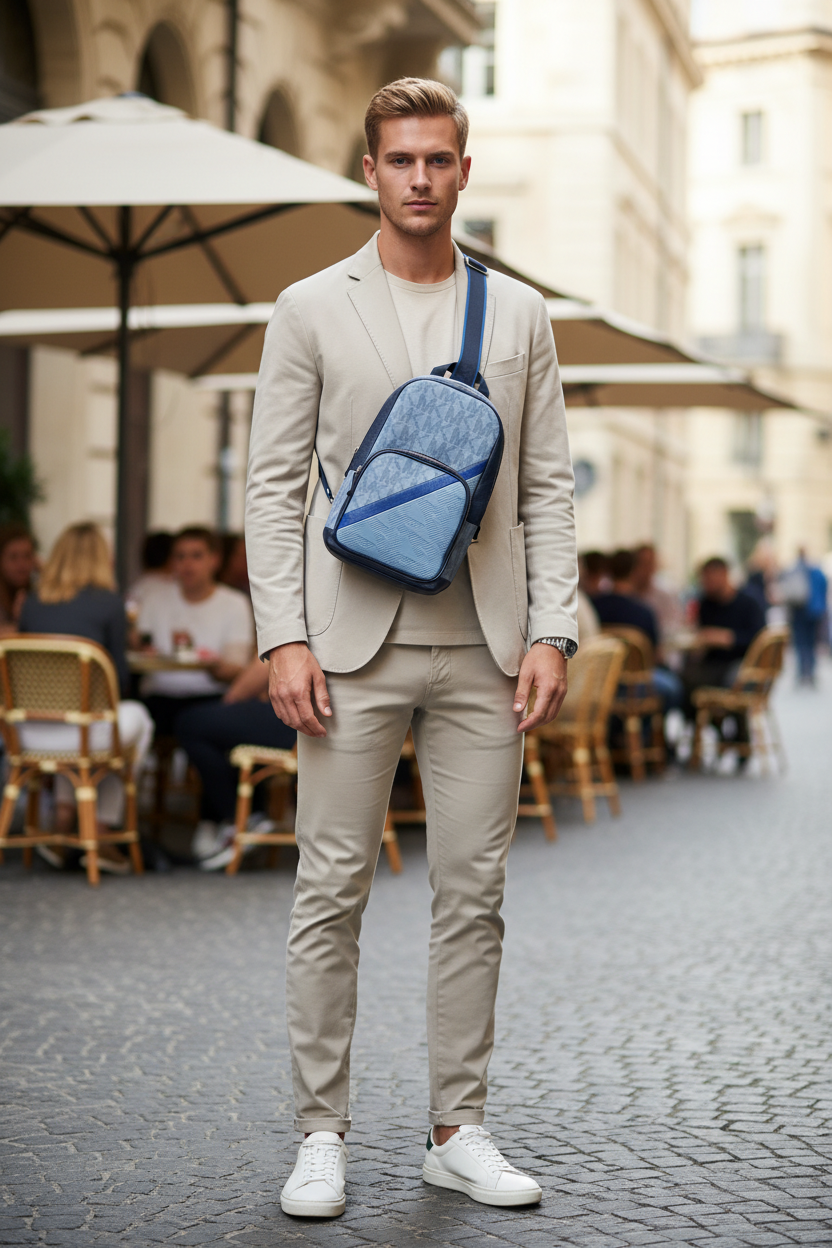 MICHAEL KORS COOPER COMMUTER SLINGPACK CHAMBRAY