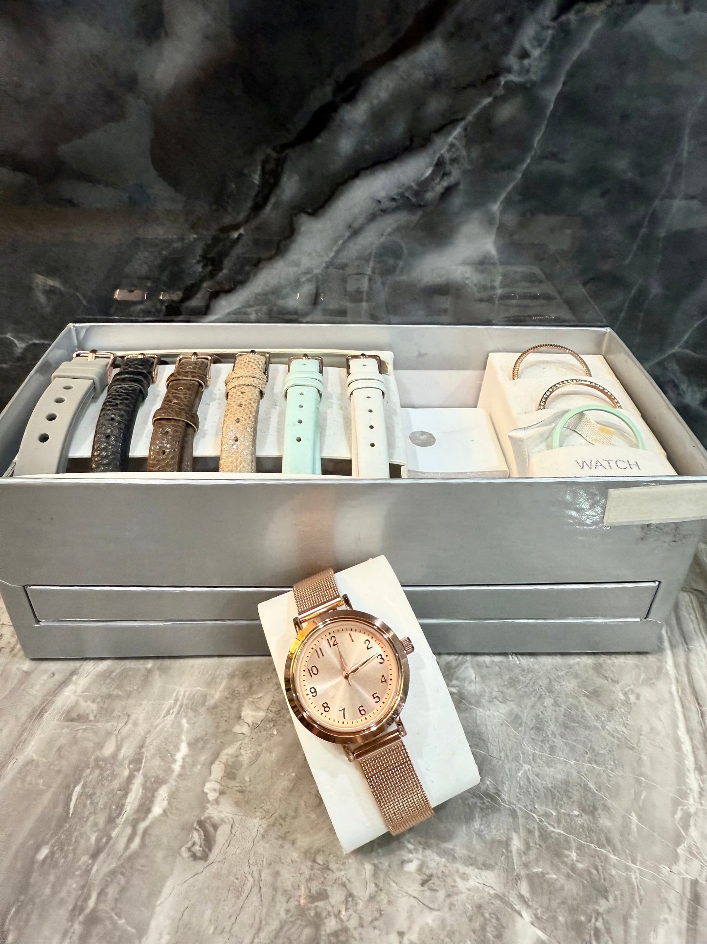 TIME N TRU - INTERCHANGEABLE SET MESH WATCH - ROSEGOLD