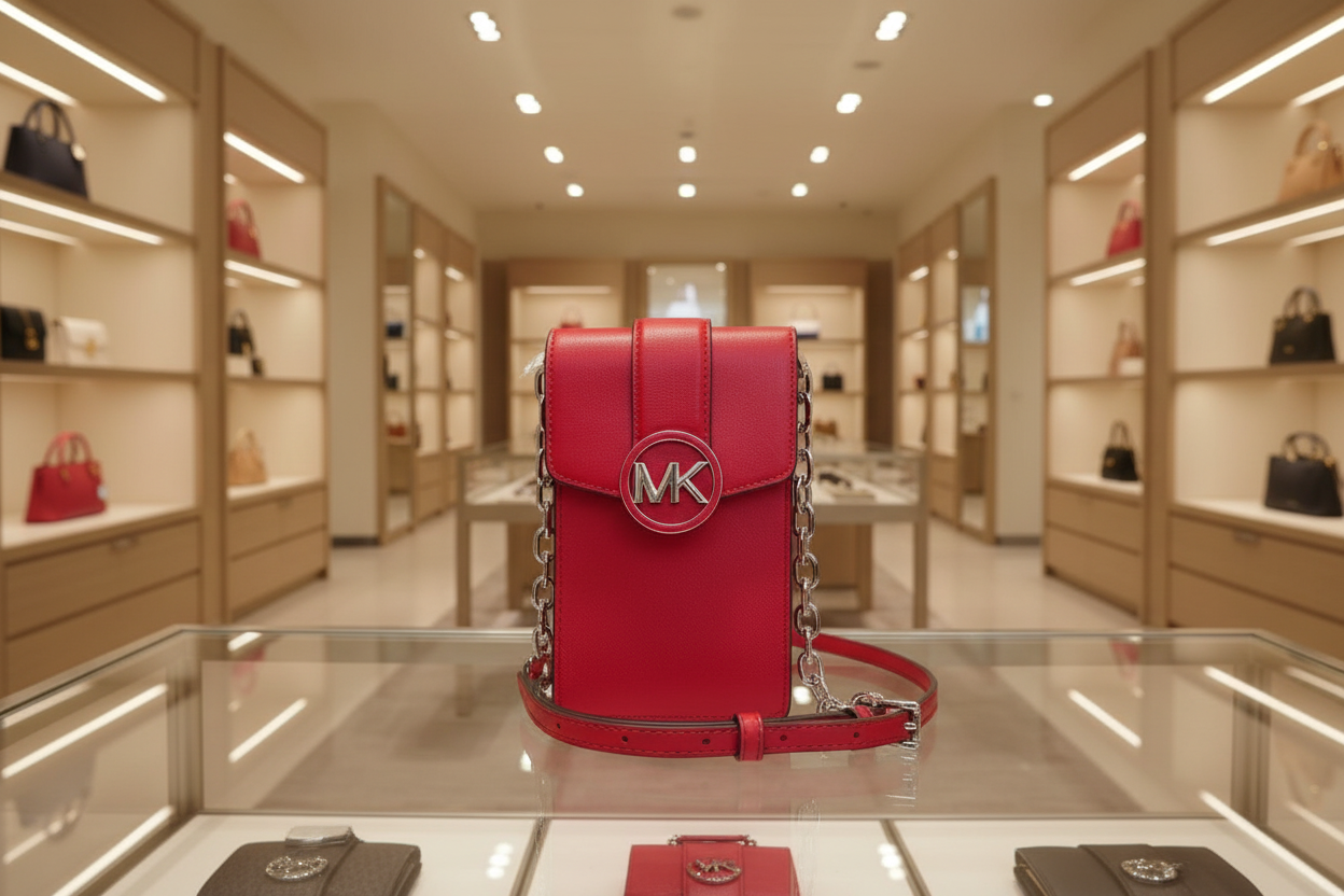 MICHAEL KORS CARMEN SMARTPHONE CROSSBODY - RED