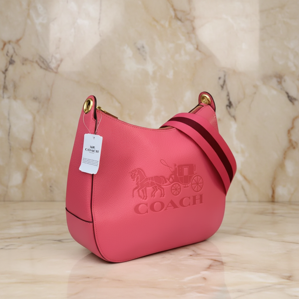 SALE‼️‼️COACH JES HOBO SHOULDER BAG - ROUGE/SILVER