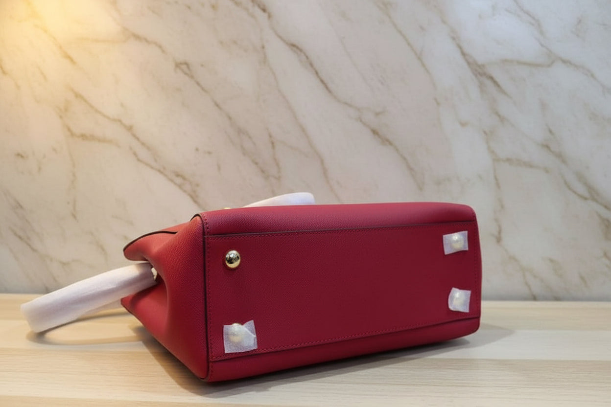 MICHAEL KORS CYNTHIA SATCHEL - SAFFIANO LEATHER -  RED - MEDIUM