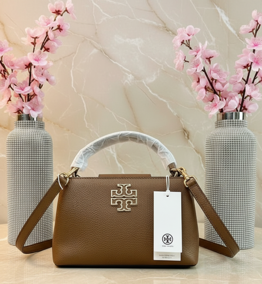TORY MICRO BRITTEN SATCHEL -  BROWN