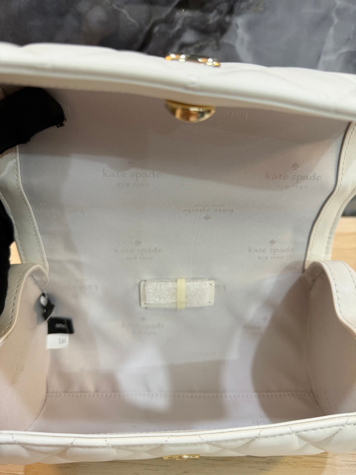 KATE SPADE QUILTED HEART BARREL TOP HANDLE/CROSSBODY - SMALL - MERINGUE