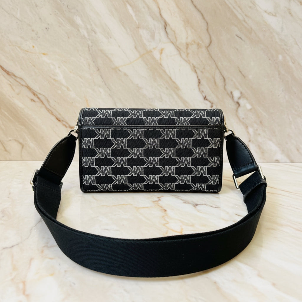 Michael Kors Jet Set Item Large Zip Around Wallet Crossbody Handbag Black Multi