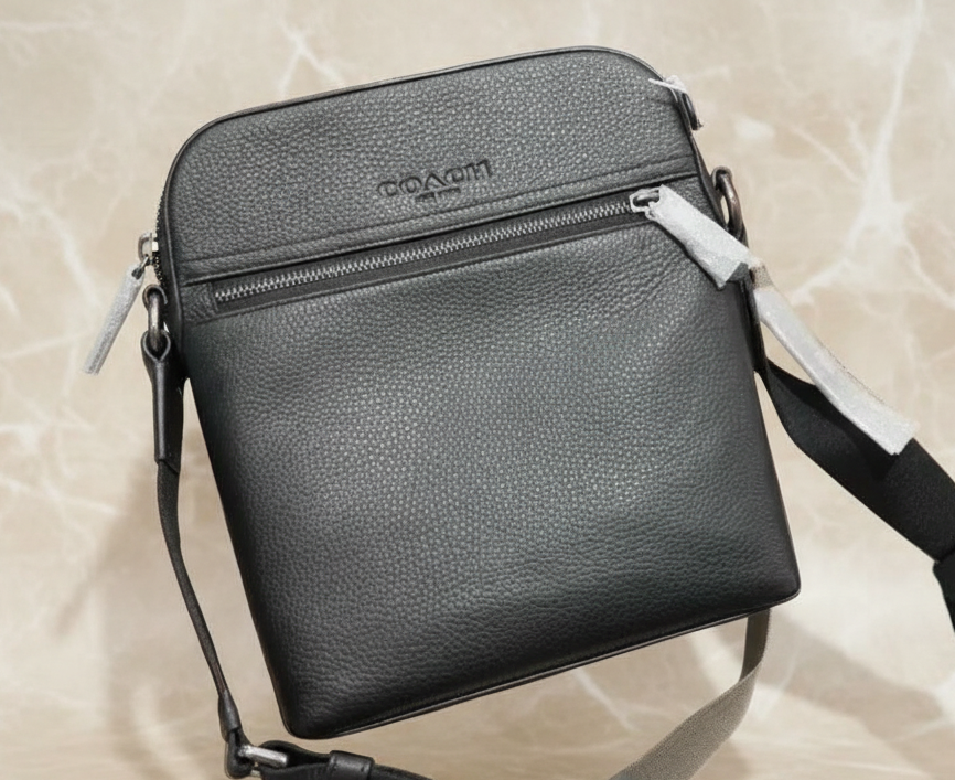 COACH HOUSTON FLIGHT BAG - SMOOTH LEATHER BLACK