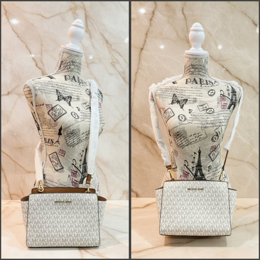 MICHAEL KORS SELMA CROSSBODY  IN SIGNATURE VANILLA