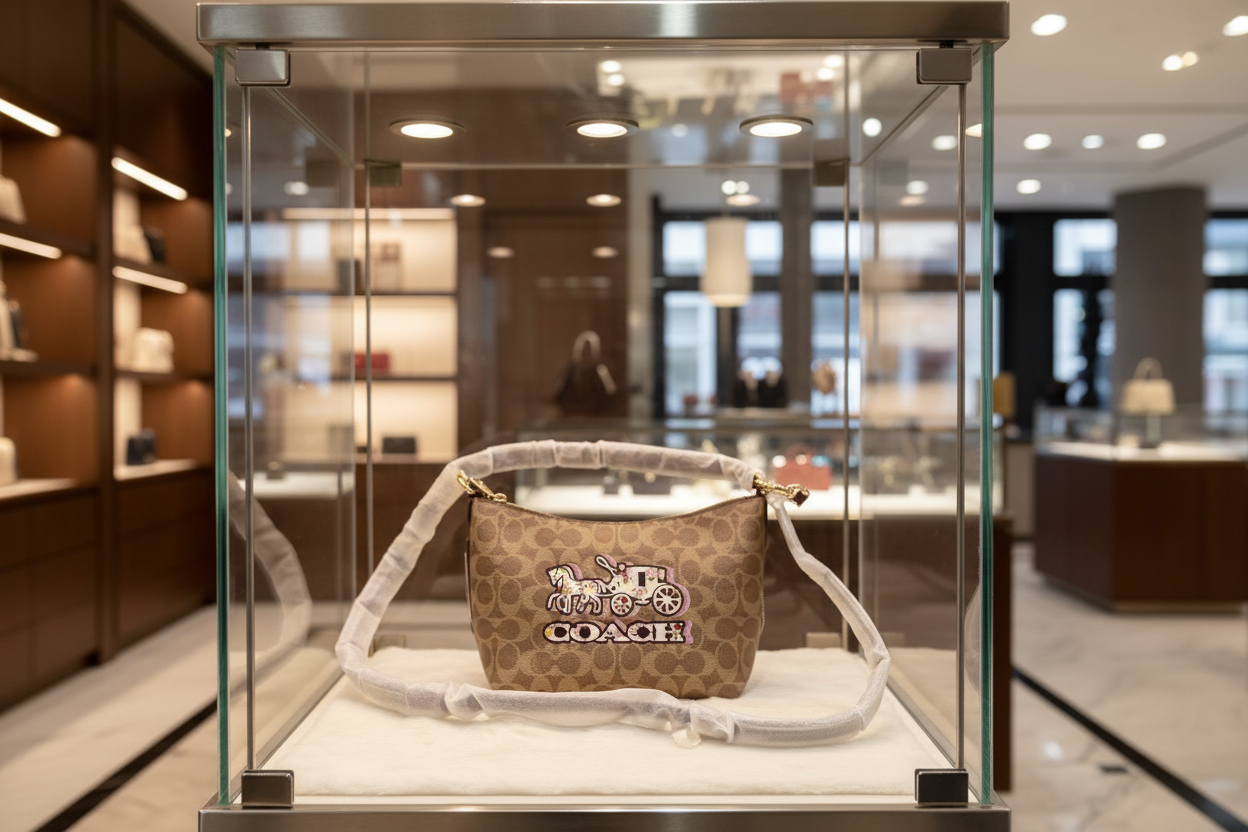 حقيبة كتف/حقيبة كروس بودي من كوتش بايتون بنقشة الحصان والعربة المميزة