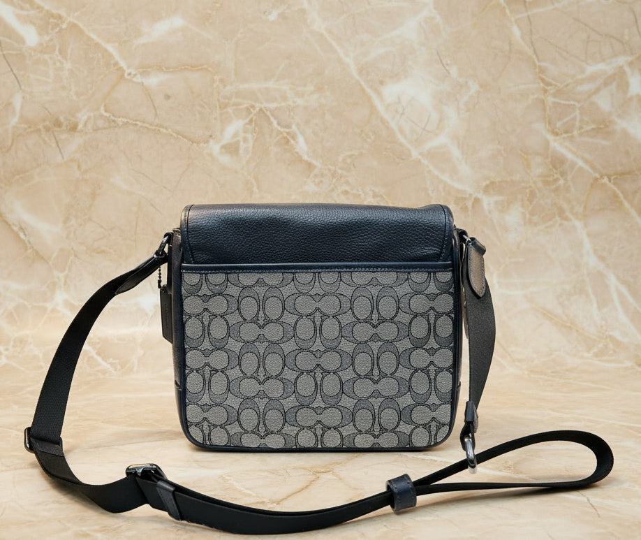 COACH SPRINT MAP BAG 25 SIGNATURE JACQUARD BLUE