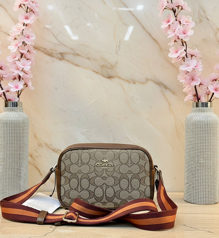 COACH JAMIE CAMERA BAG IN JACQUARD SIGNATURE - THICK STRAP