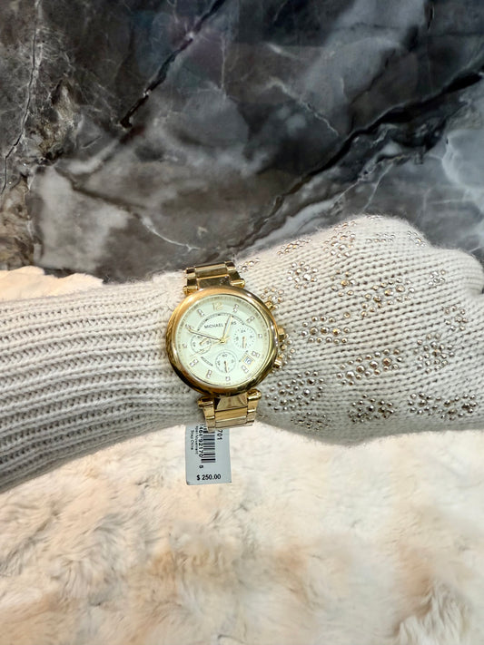 ساعة مايكل كورس باركر كرونوغراف - لون ذهبي